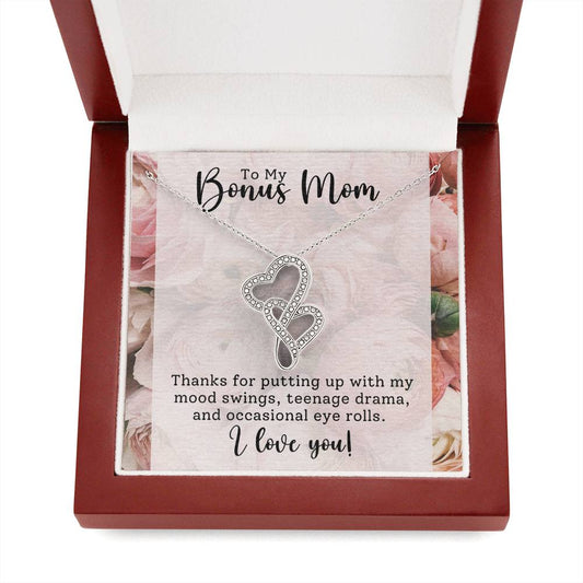 Bonus Mom Heart to Heart Necklace Gift-[Heartfelt Family Gift]