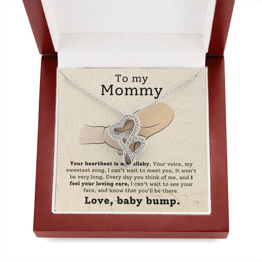 To My Mommy from Baby Bump Heart to Heart Necklace Gift-[Heartfelt Family Gift]