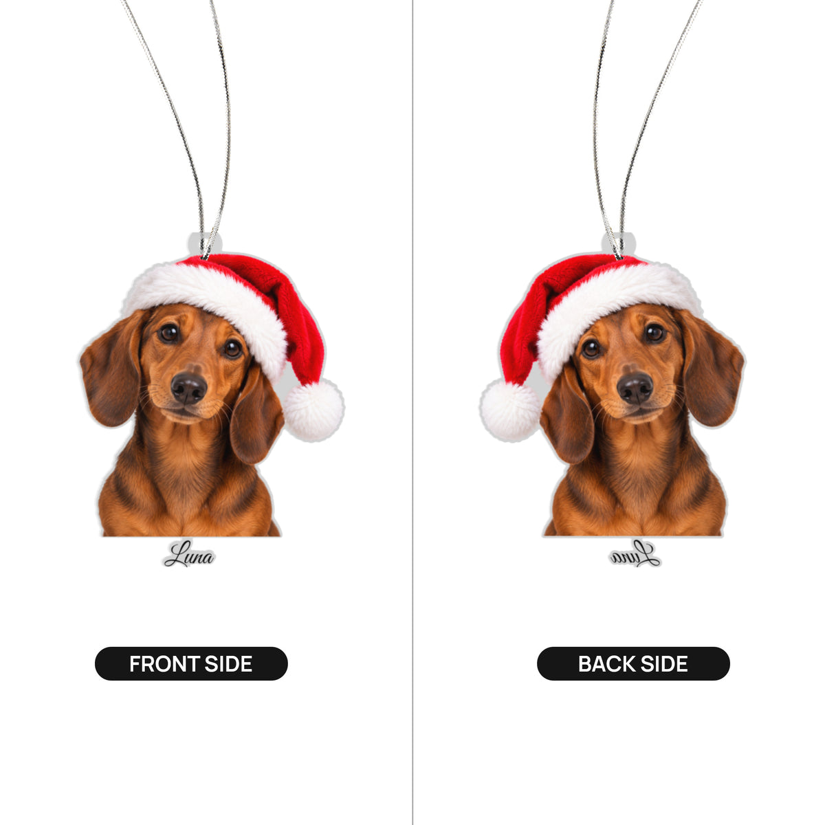Custom Cut Pet Photo Name Ornament