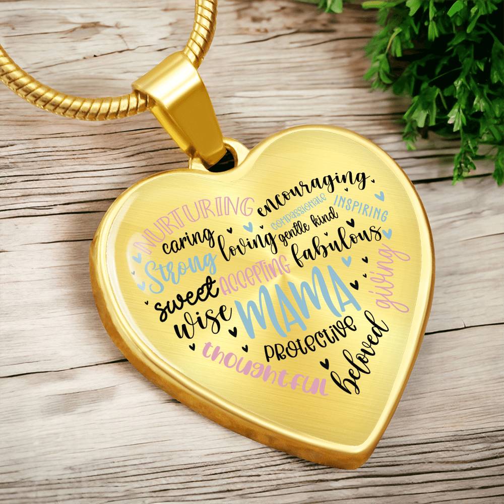 Mama Engraved Heart Necklace-[Heartfelt Family Gift]