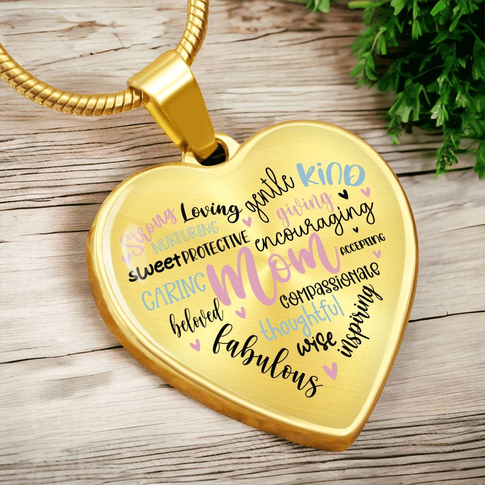 Mom Engraved Heart Necklace-[Heartfelt Family Gift]