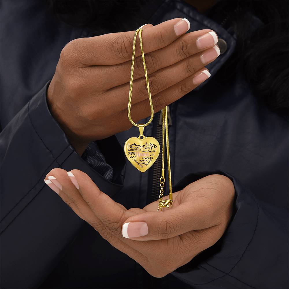 Nana  Engraved Heart Necklace-[Heartfelt Family Gift]