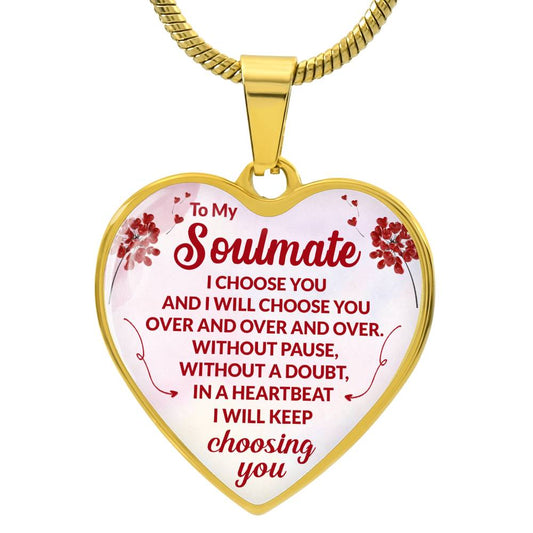 Soulmate Heart Engraved Necklace-[Heartfelt Family Gift]