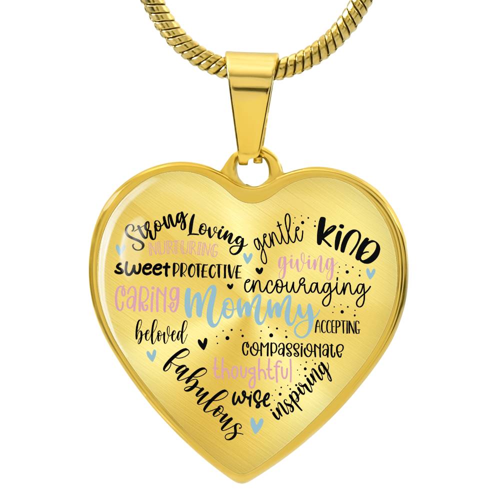 Mommy Engraved Heart Necklace-[Heartfelt Family Gift]