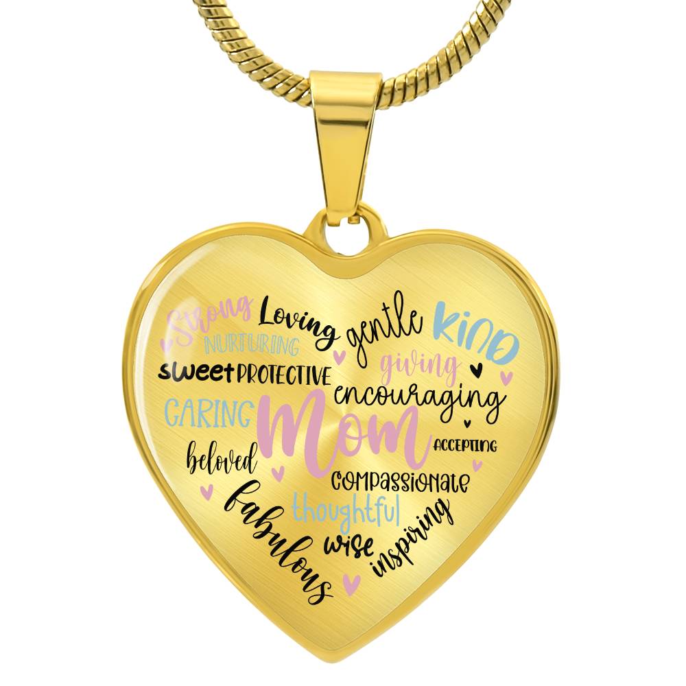 Mom Engraved Heart Necklace-[Heartfelt Family Gift]