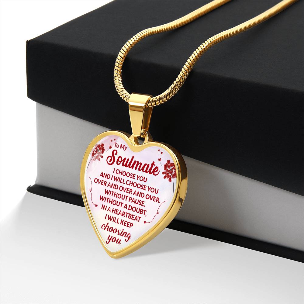 Soulmate Heart Engraved Necklace-[Heartfelt Family Gift]