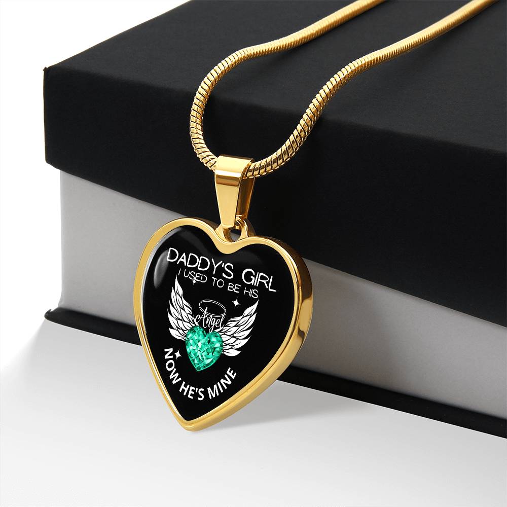 Daddy's Girl I Used To Be His Angel Now He's Mine Heart Pendant-[Heartfelt Family Gift]