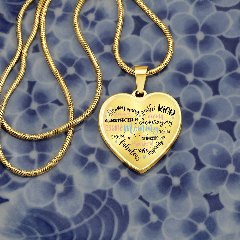 Mommy Engraved Heart Necklace-[Heartfelt Family Gift]