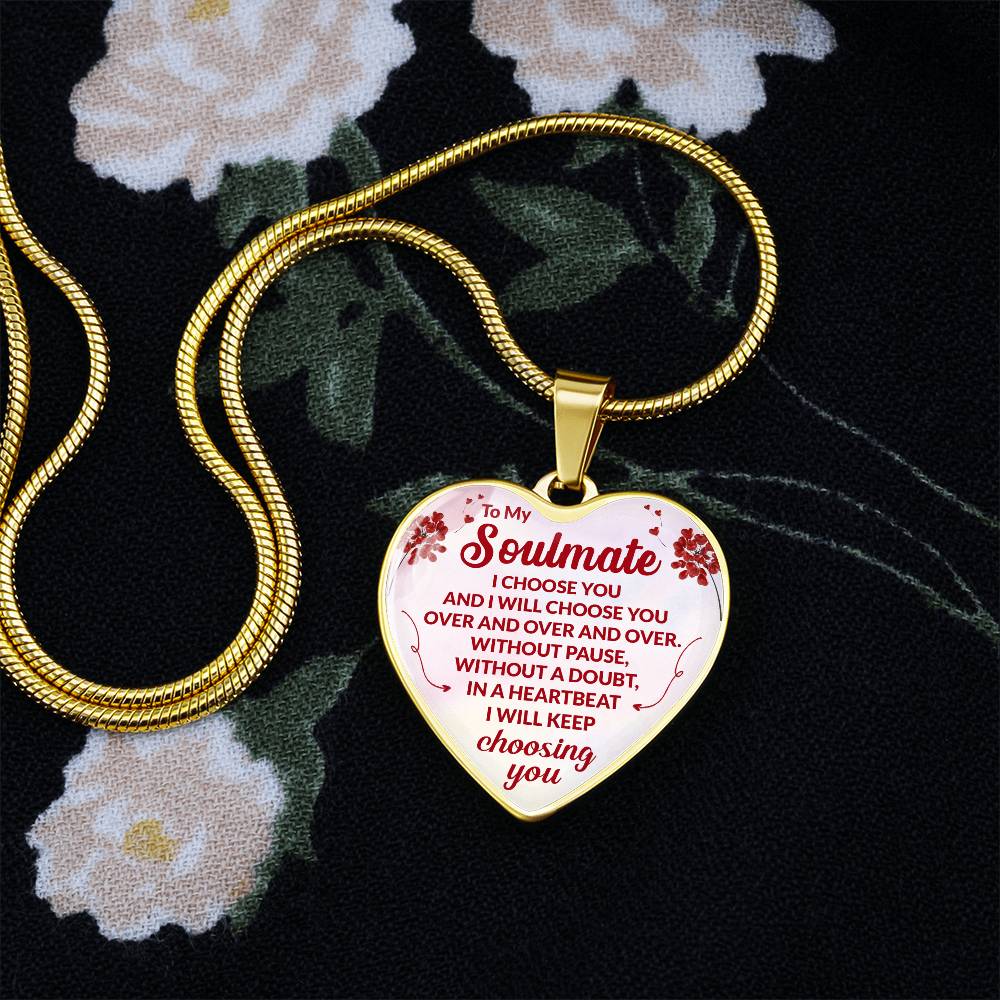 Soulmate Heart Engraved Necklace-[Heartfelt Family Gift]