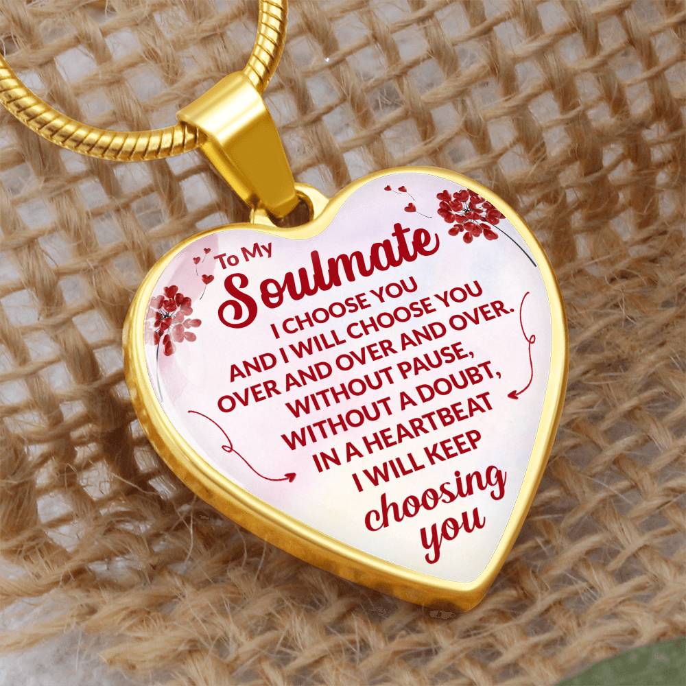 Soulmate Heart Engraved Necklace-[Heartfelt Family Gift]