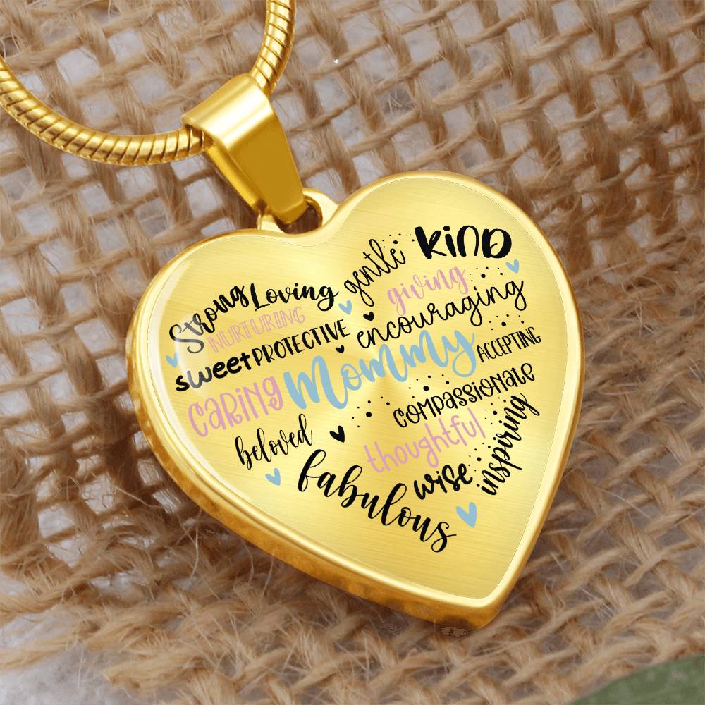 Mommy Engraved Heart Necklace-[Heartfelt Family Gift]