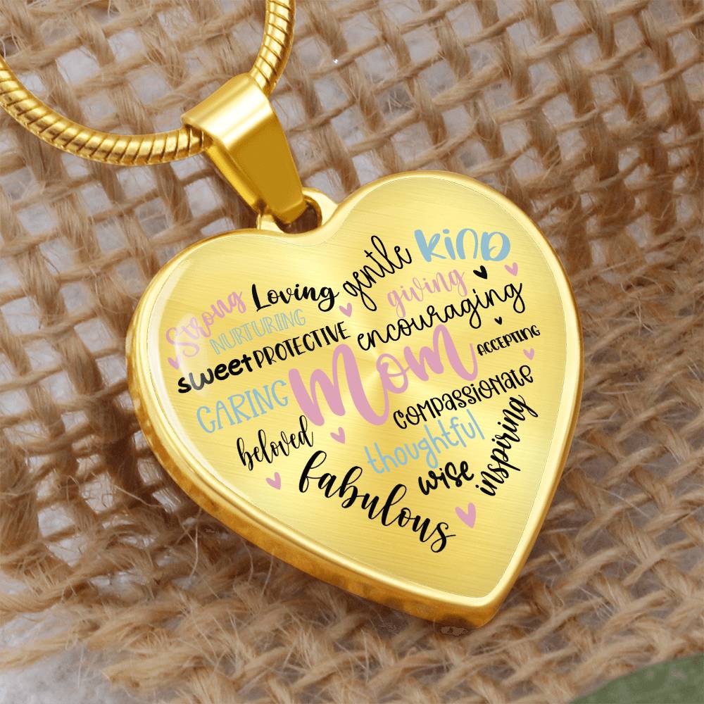 Mom Engraved Heart Necklace-[Heartfelt Family Gift]