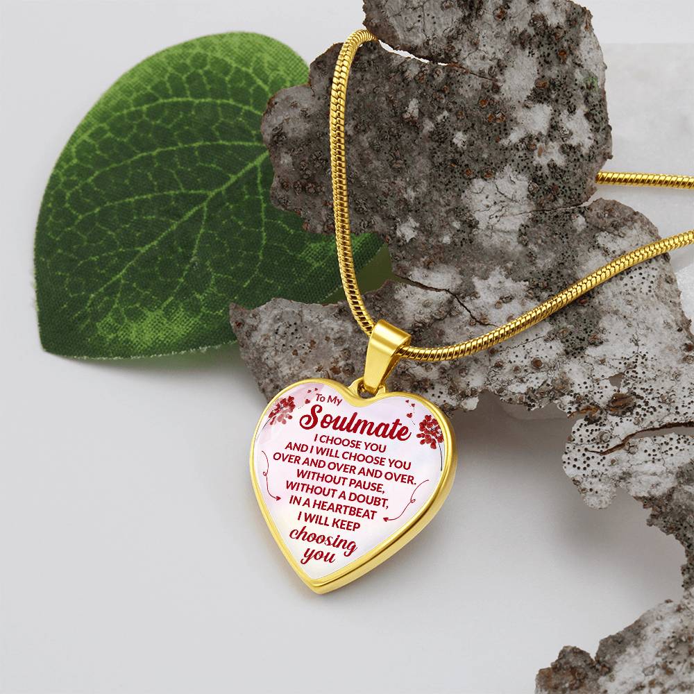 Soulmate Heart Engraved Necklace-[Heartfelt Family Gift]