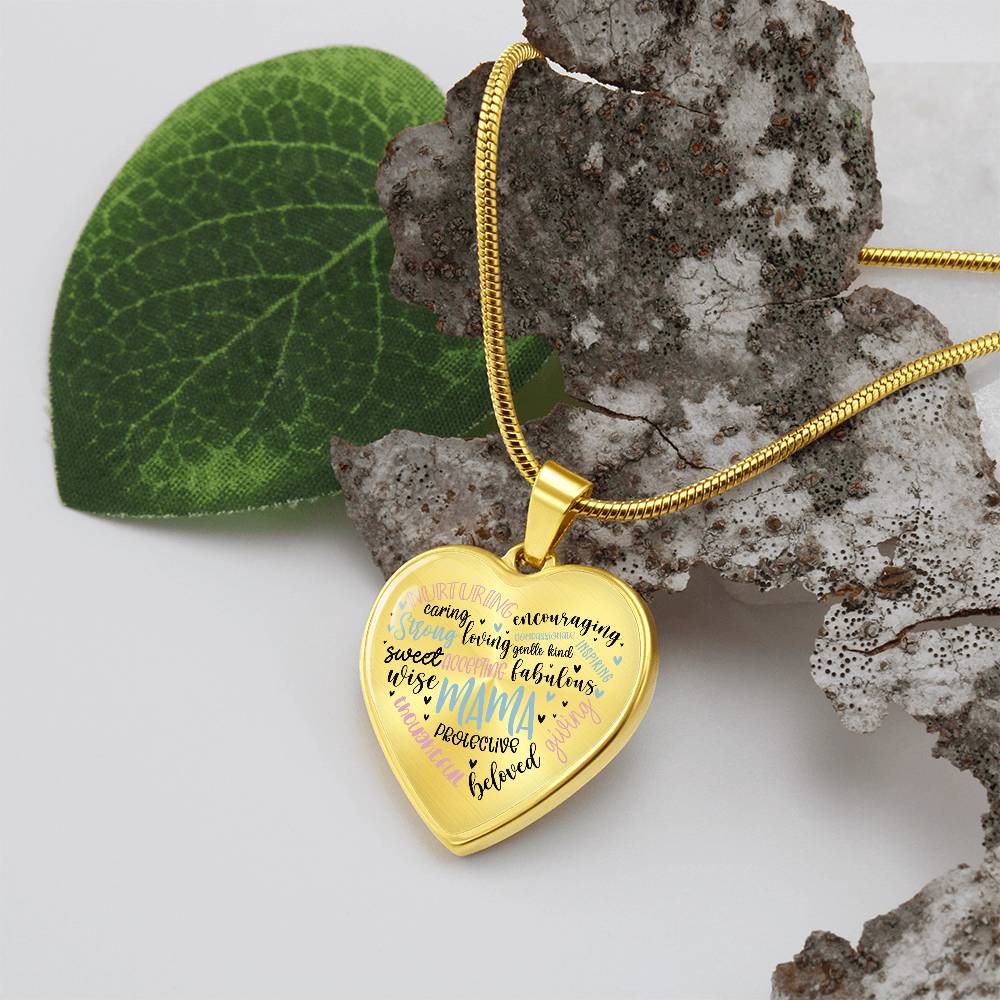 Mama Engraved Heart Necklace-[Heartfelt Family Gift]