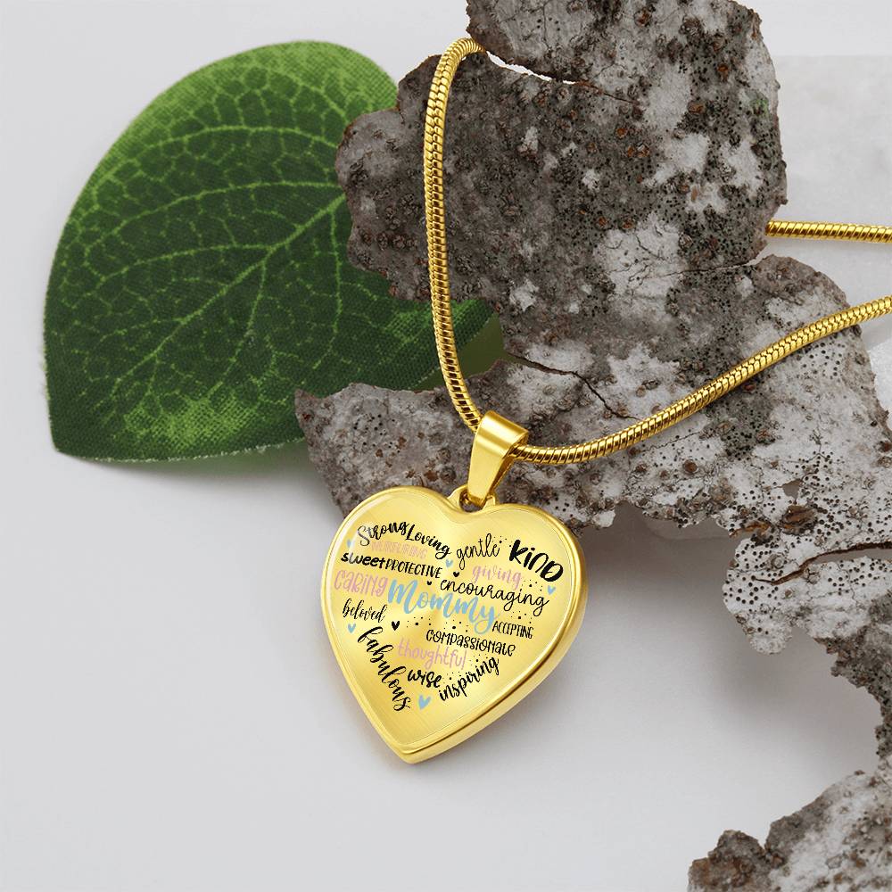 Mommy Engraved Heart Necklace-[Heartfelt Family Gift]