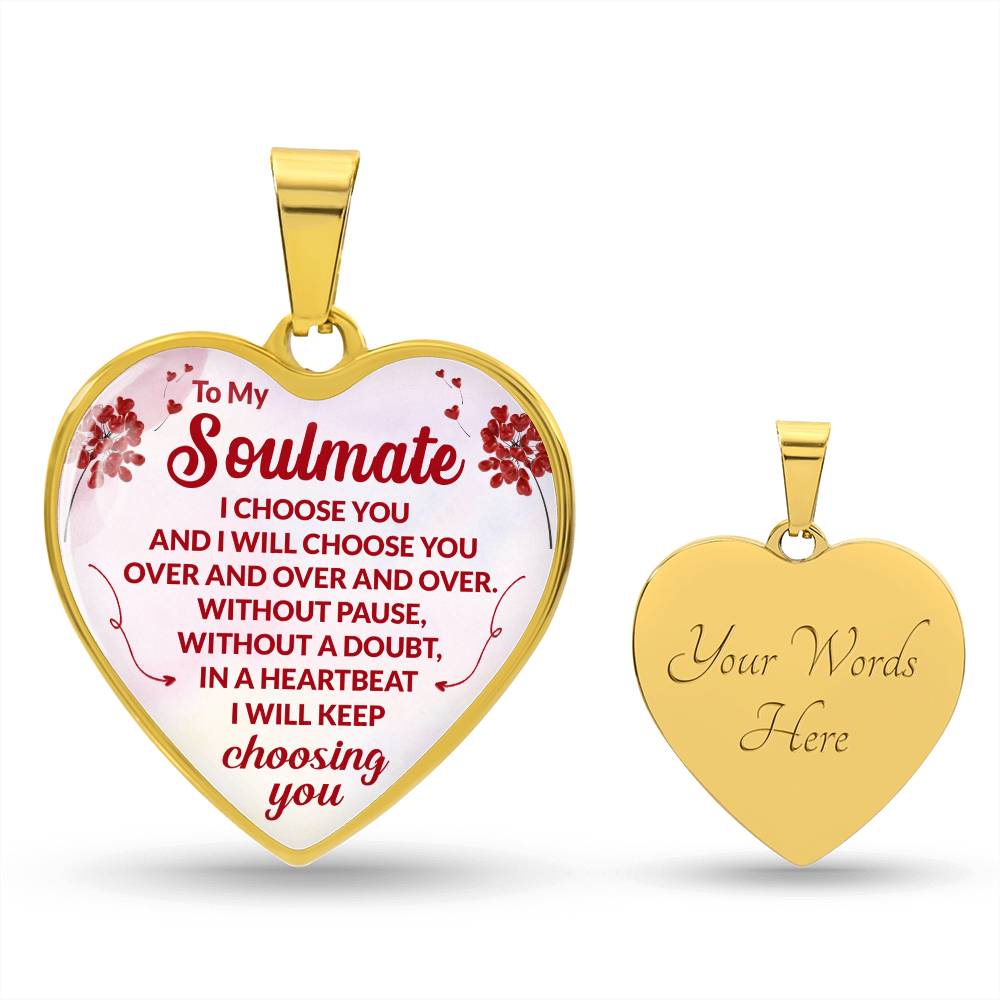 Soulmate Heart Engraved Necklace-[Heartfelt Family Gift]
