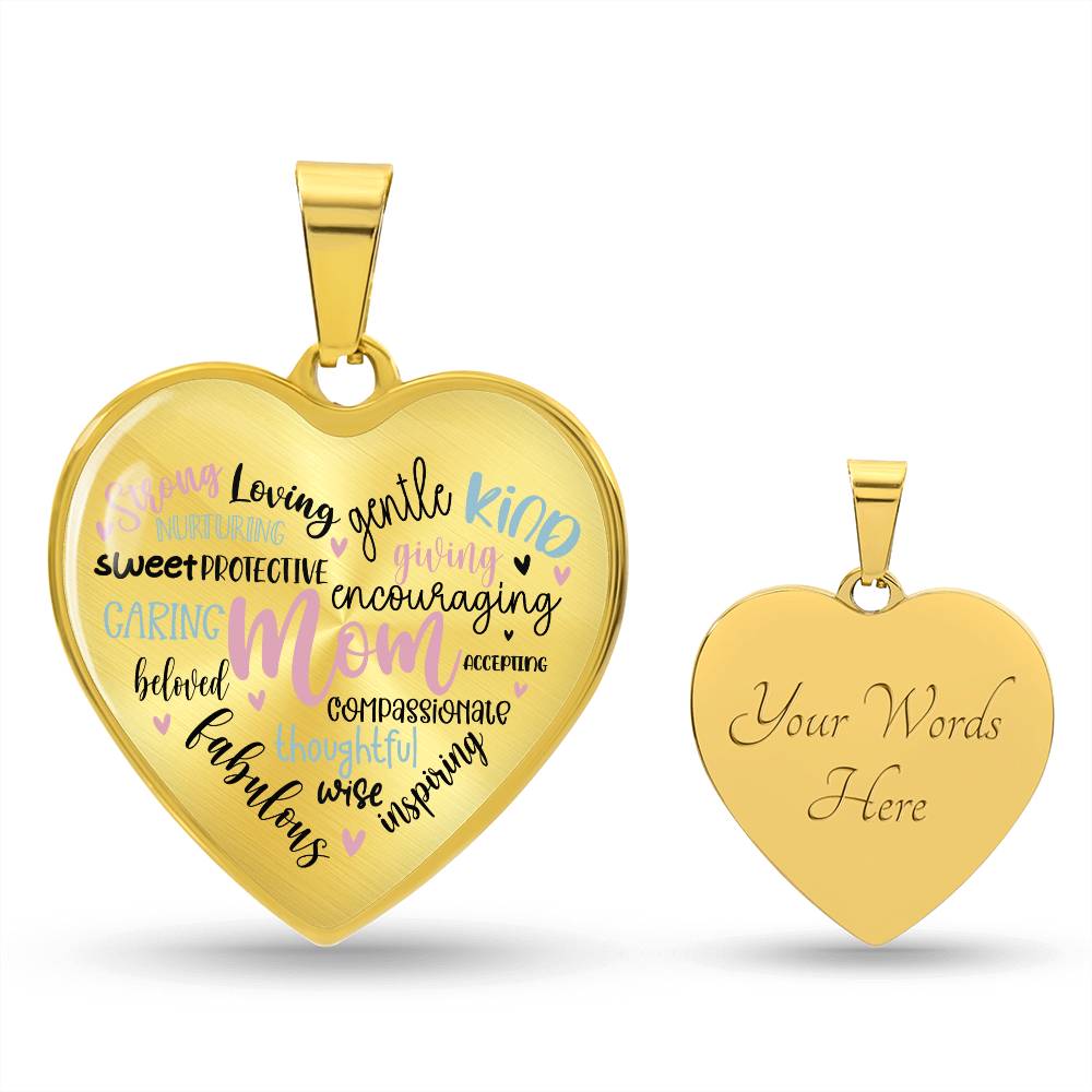 Mom Engraved Heart Necklace-[Heartfelt Family Gift]