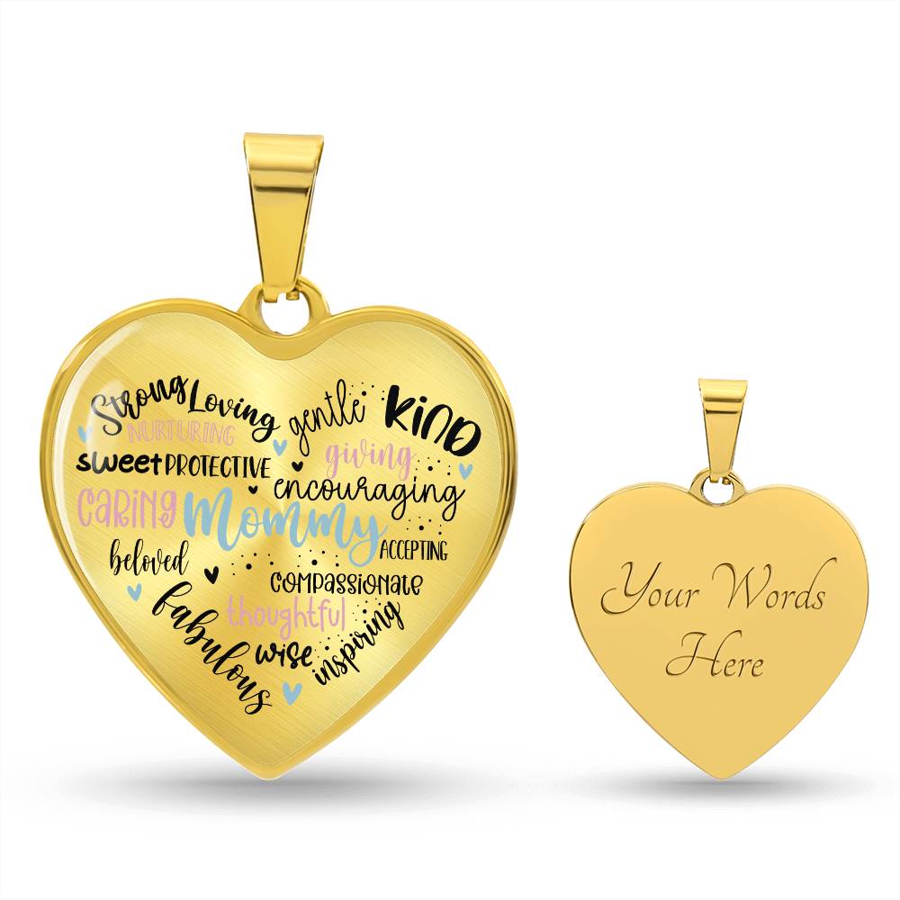 Mommy Engraved Heart Necklace-[Heartfelt Family Gift]