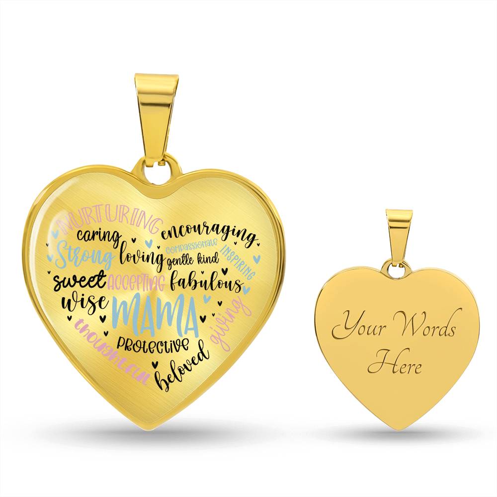 Mama Engraved Heart Necklace-[Heartfelt Family Gift]