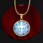 Floral Engraved Cross Necklace