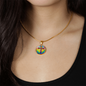 Stained Glass Style Cross Necklace