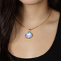 Floral Engraved Cross Necklace