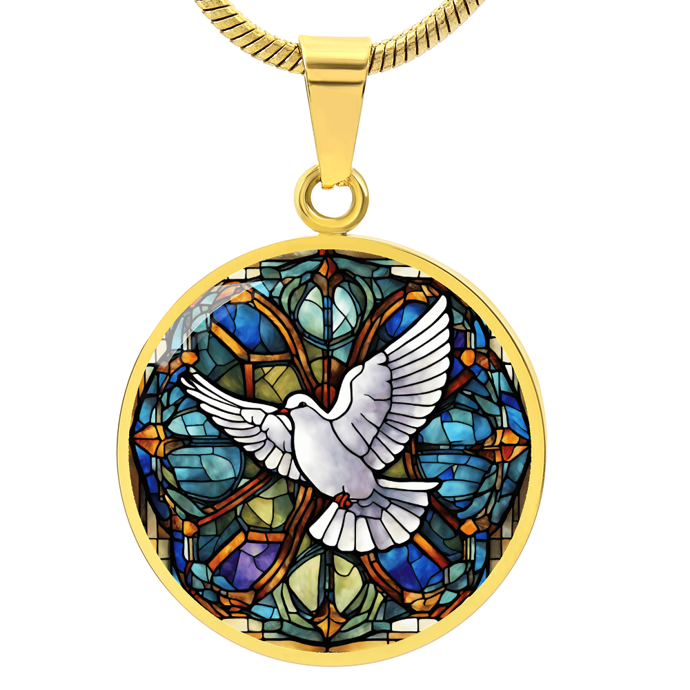 Engraved Dove Holy Spirit Necklace - Meaningful Religious Jewelry for Men and Women-[Heartfelt Family Gift]