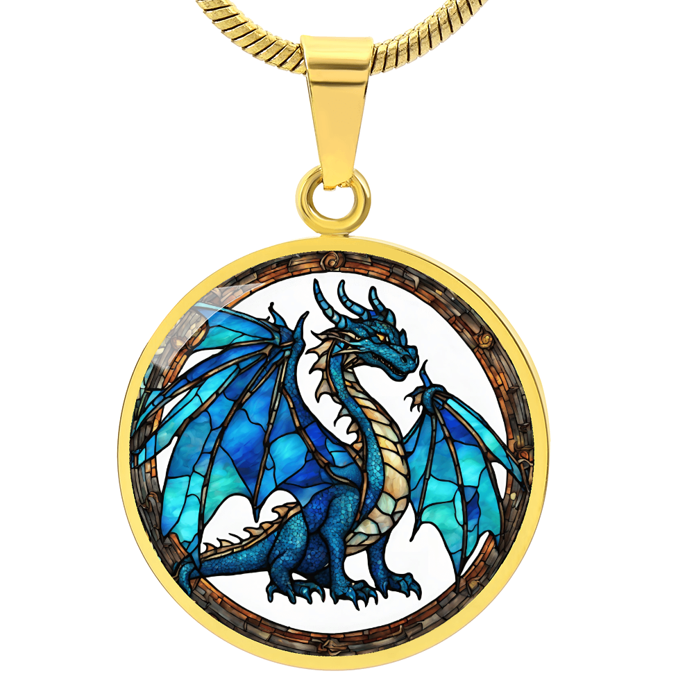 Blue Dragon Engraved Necklace - Elegant and Unique Pendant for Men and Women-[Heartfelt Family Gift]