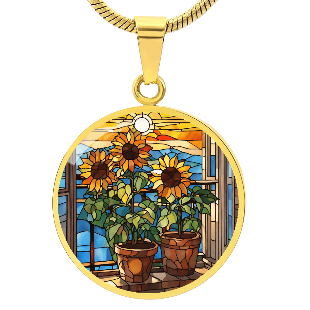 Engraved Sunflower Necklace - Perfect Gift for Her Eco-Friendly Jewelry-[Heartfelt Family Gift]