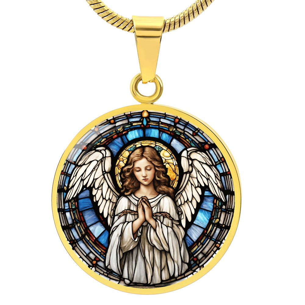 Engraved Angel Necklace - Unique Personalized JewelryEnchanting Angel Engraved Necklace - Perfect for Any Occasion-[Heartfelt Family Gift]
