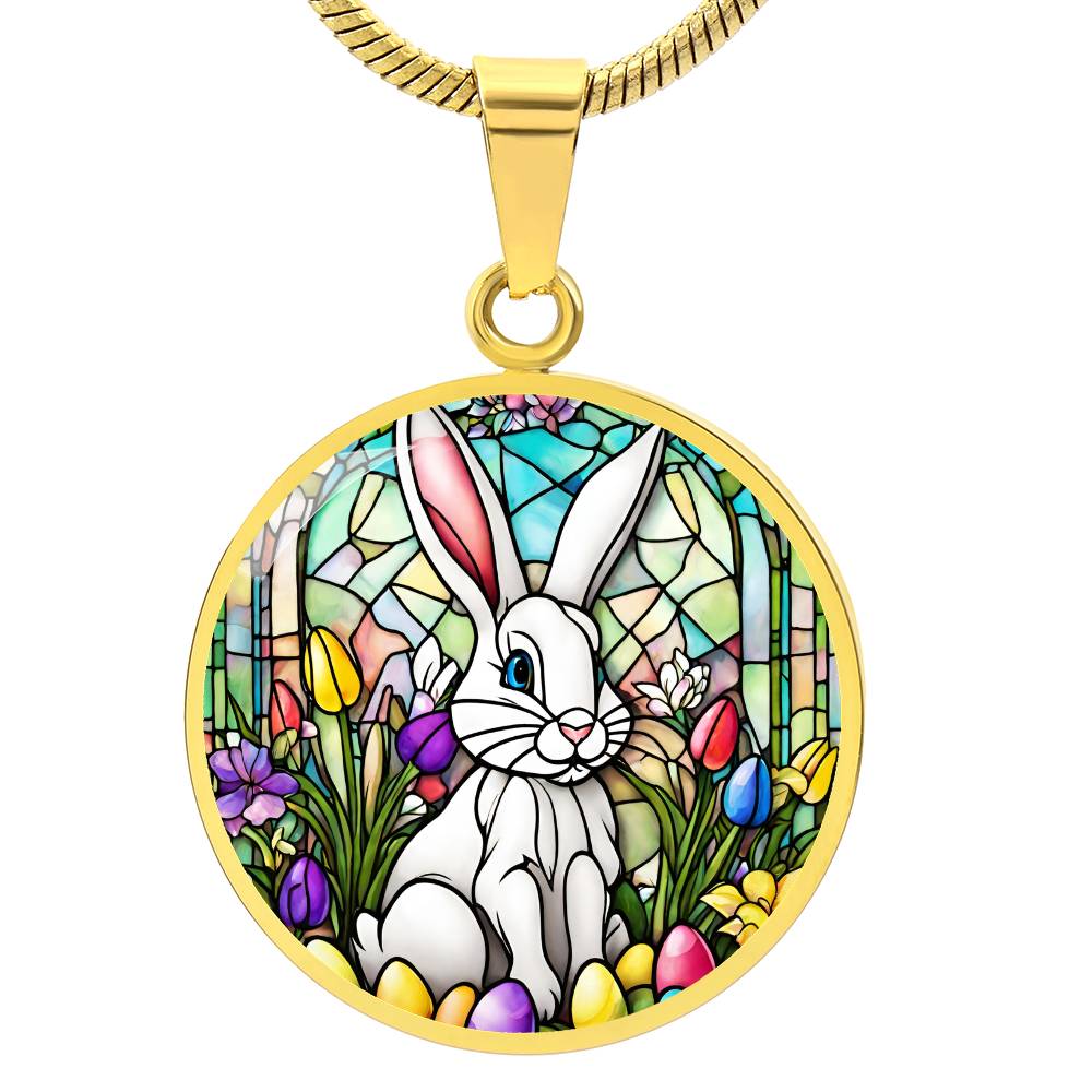 Easter Bunny Pendant Necklace with Optional Engraving-[Heartfelt Family Gift]