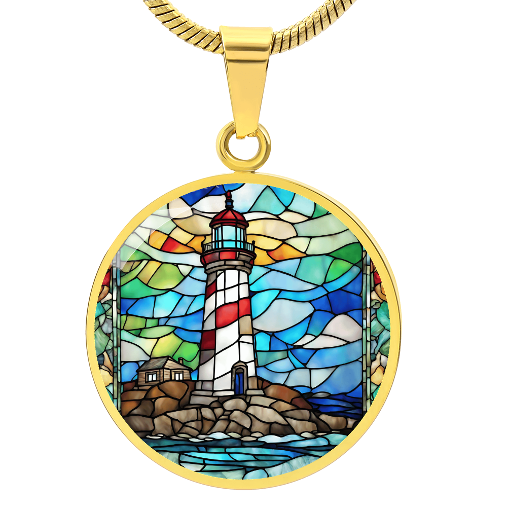 Lighthouse Engraved Necklace-[Heartfelt Family Gift]