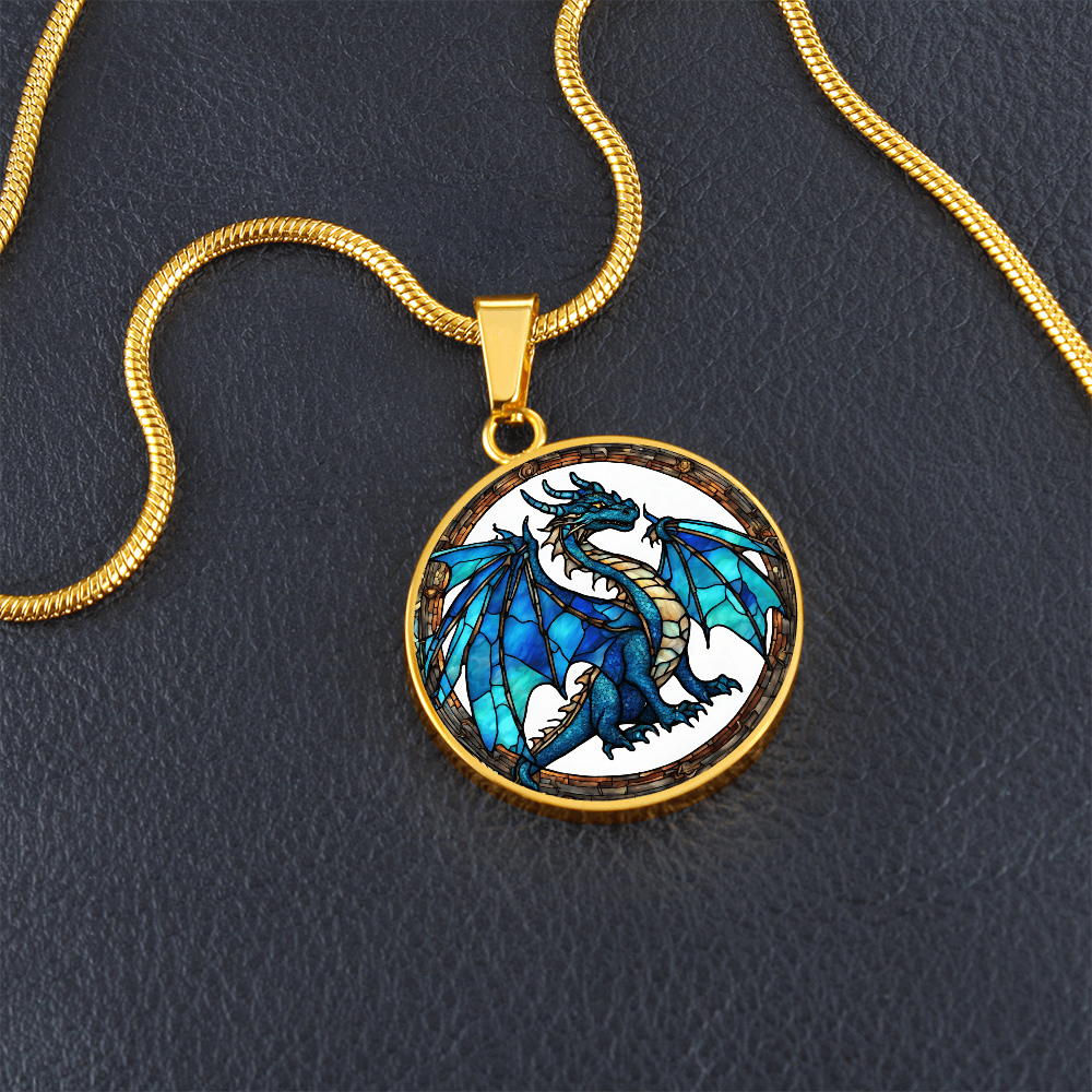 Blue Dragon Engraved Necklace - Elegant and Unique Pendant for Men and Women-[Heartfelt Family Gift]