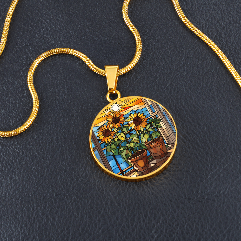 Engraved Sunflower Necklace - Perfect Gift for Her Eco-Friendly Jewelry-[Heartfelt Family Gift]