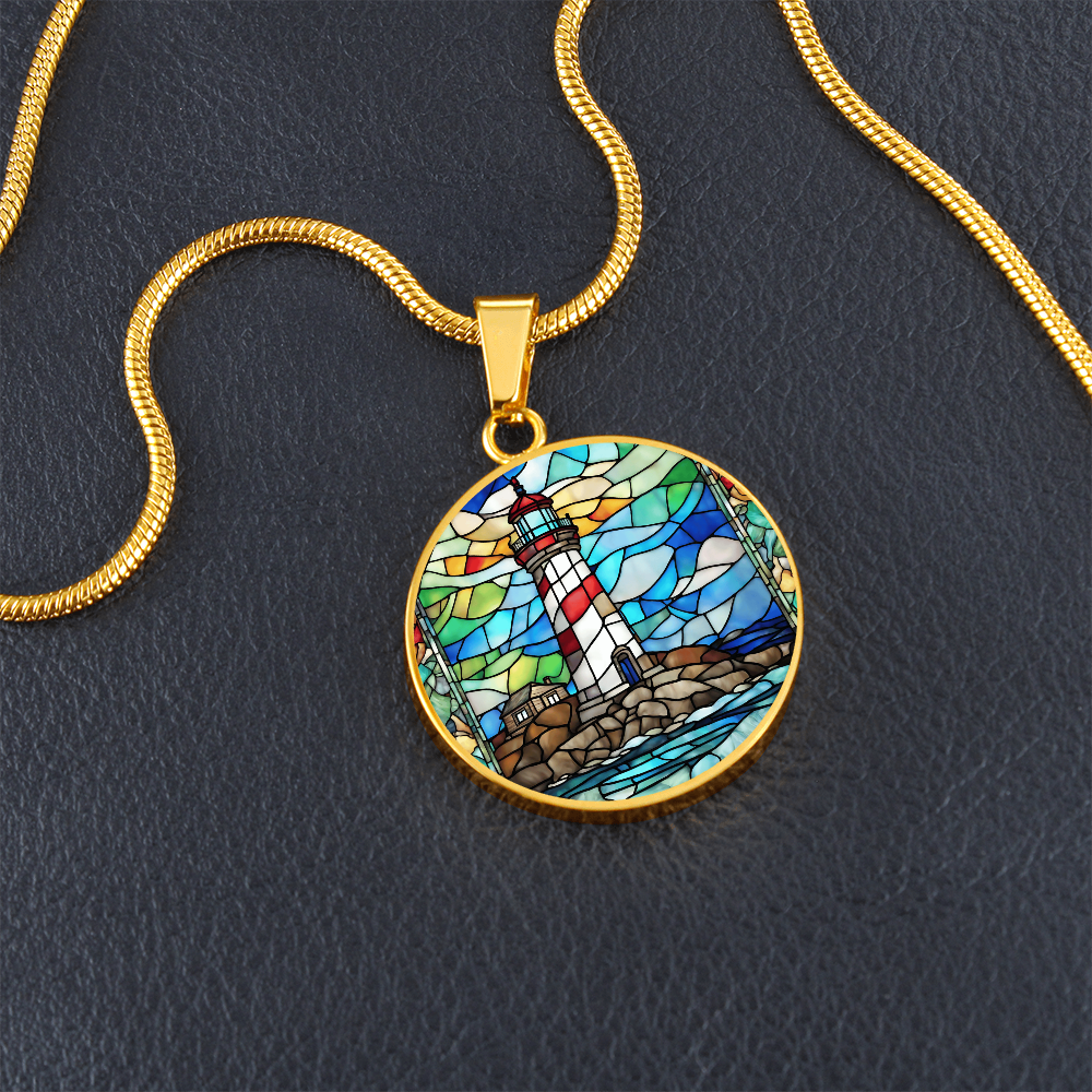 Lighthouse Engraved Necklace-[Heartfelt Family Gift]