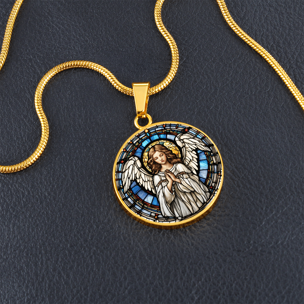 Engraved Angel Necklace - Unique Personalized JewelryEnchanting Angel Engraved Necklace - Perfect for Any Occasion-[Heartfelt Family Gift]