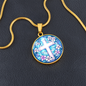 Floral Engraved Cross Necklace
