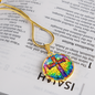 Stained Glass Style Cross Necklace