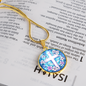 Floral Engraved Cross Necklace
