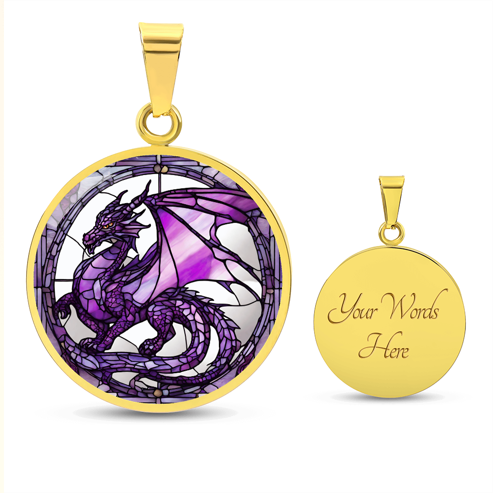 Engraved Purple Dragon Necklace - Unique Gift for Dragon Lovers-[Heartfelt Family Gift]