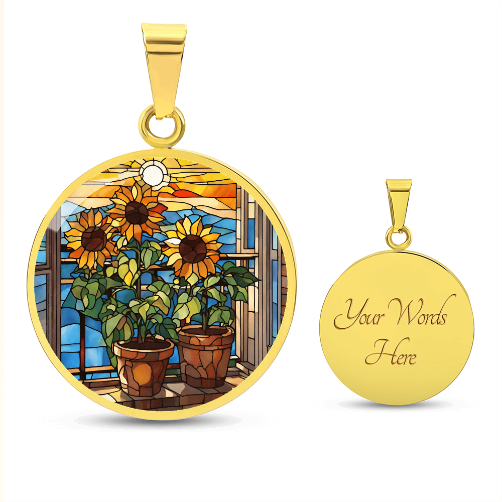 Engraved Sunflower Necklace - Perfect Gift for Her Eco-Friendly Jewelry-[Heartfelt Family Gift]