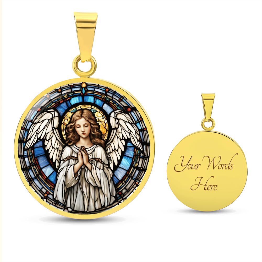 Engraved Angel Necklace - Unique Personalized JewelryEnchanting Angel Engraved Necklace - Perfect for Any Occasion-[Heartfelt Family Gift]