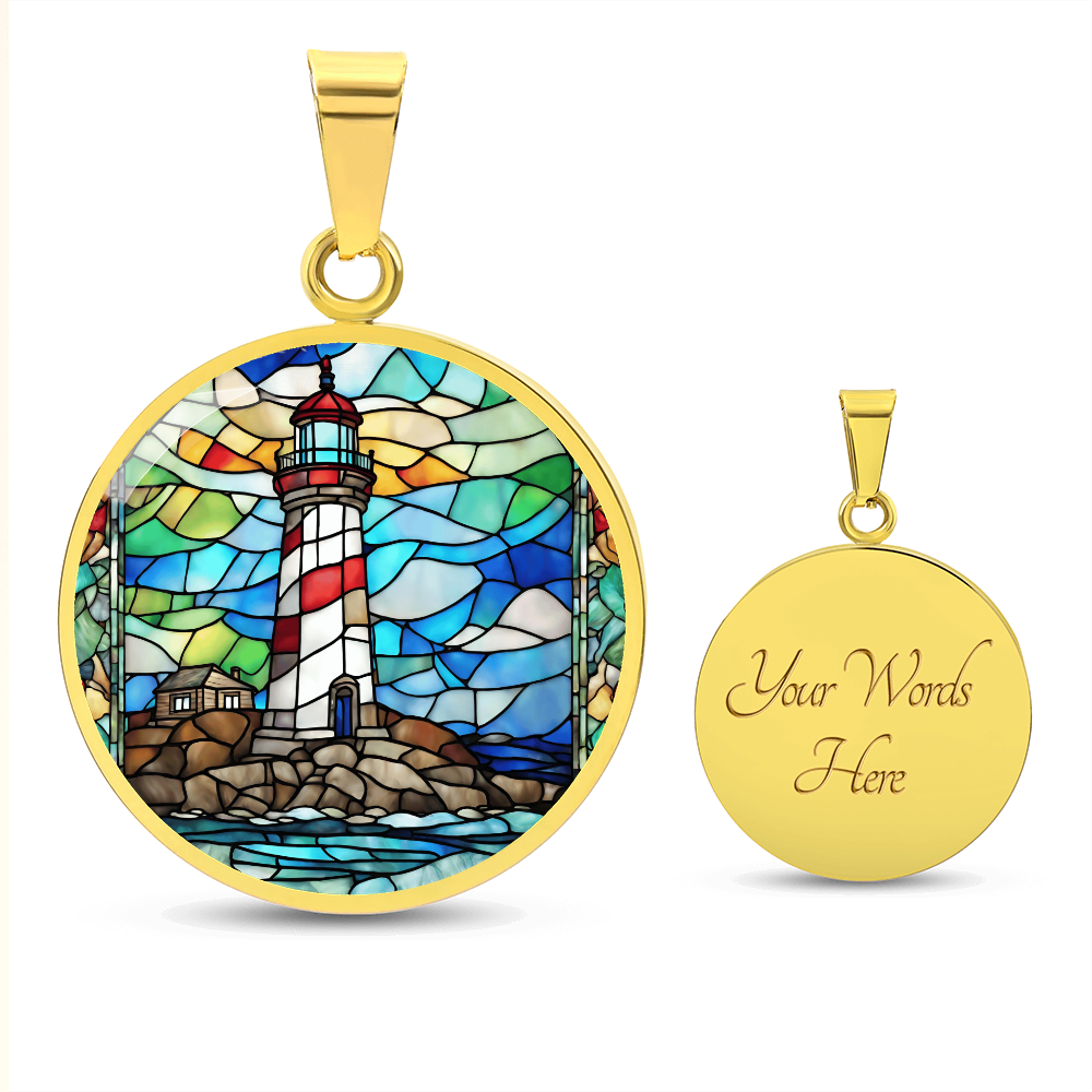 Lighthouse Engraved Necklace-[Heartfelt Family Gift]