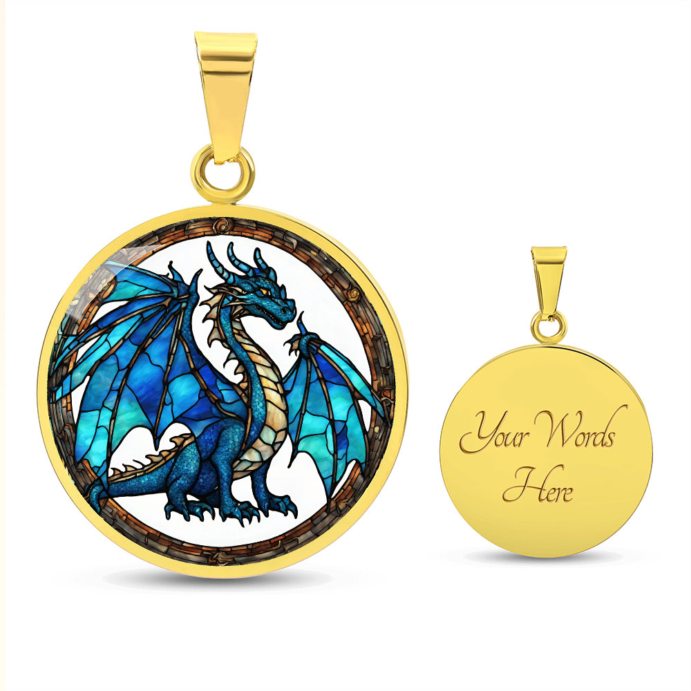 Blue Dragon Engraved Necklace - Elegant and Unique Pendant for Men and Women-[Heartfelt Family Gift]