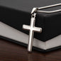 Faith is Trusting Engraved Cross Necklace-[Heartfelt Family Gift]