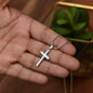 Daughter Faith Engraved Cross Necklace-[Heartfelt Family Gift]