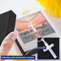 Faith and Prayer Engraved Cross Necklace-[Heartfelt Family Gift]