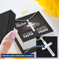 Sister Faith Engraved Cross Necklace-[Heartfelt Family Gift]