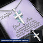 Daughter Faith Engraved Cross Necklace-[Heartfelt Family Gift]