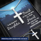 Daughter Trust in the Lord Engraved Cross Necklace-[Heartfelt Family Gift]